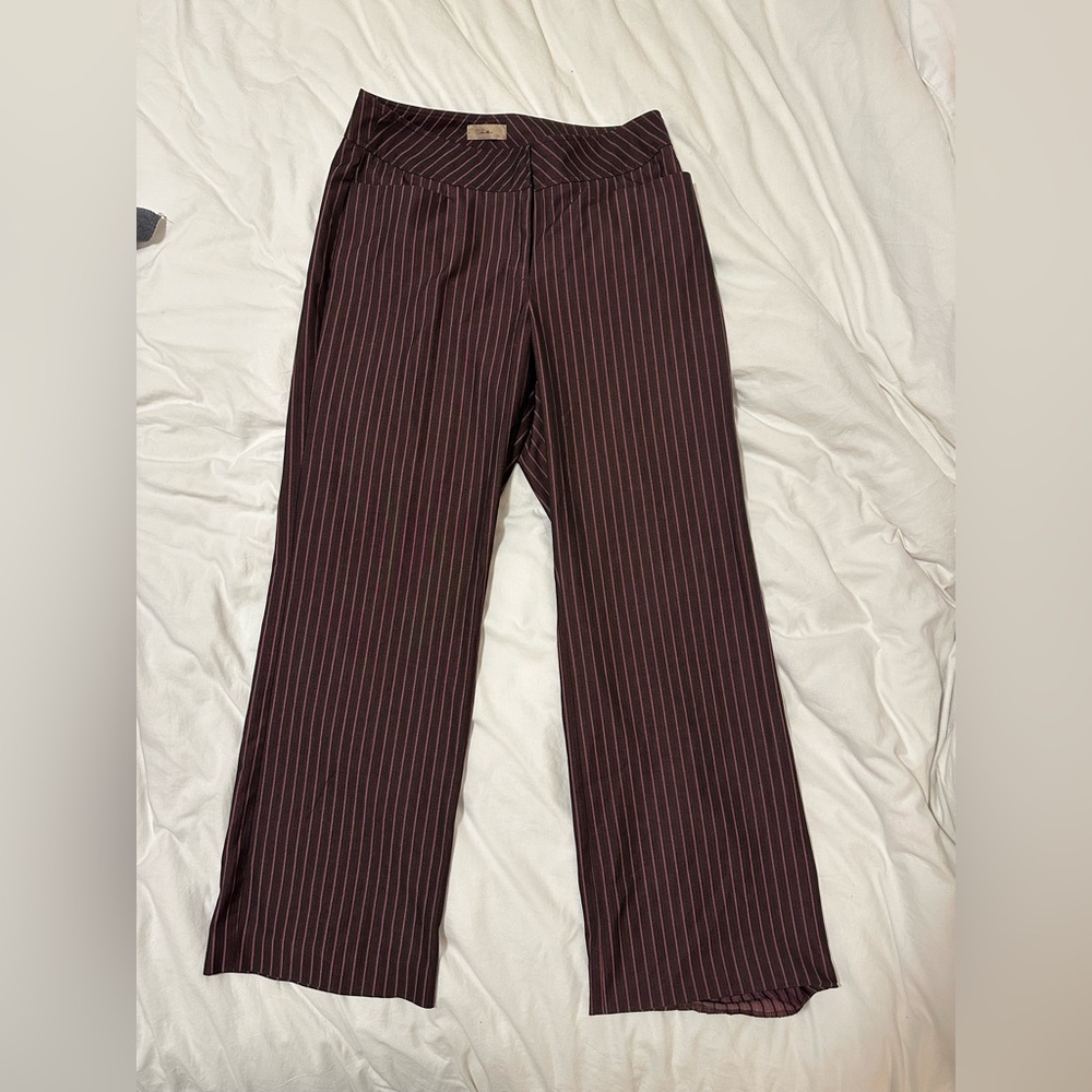 Women’s Striped maroon pants
